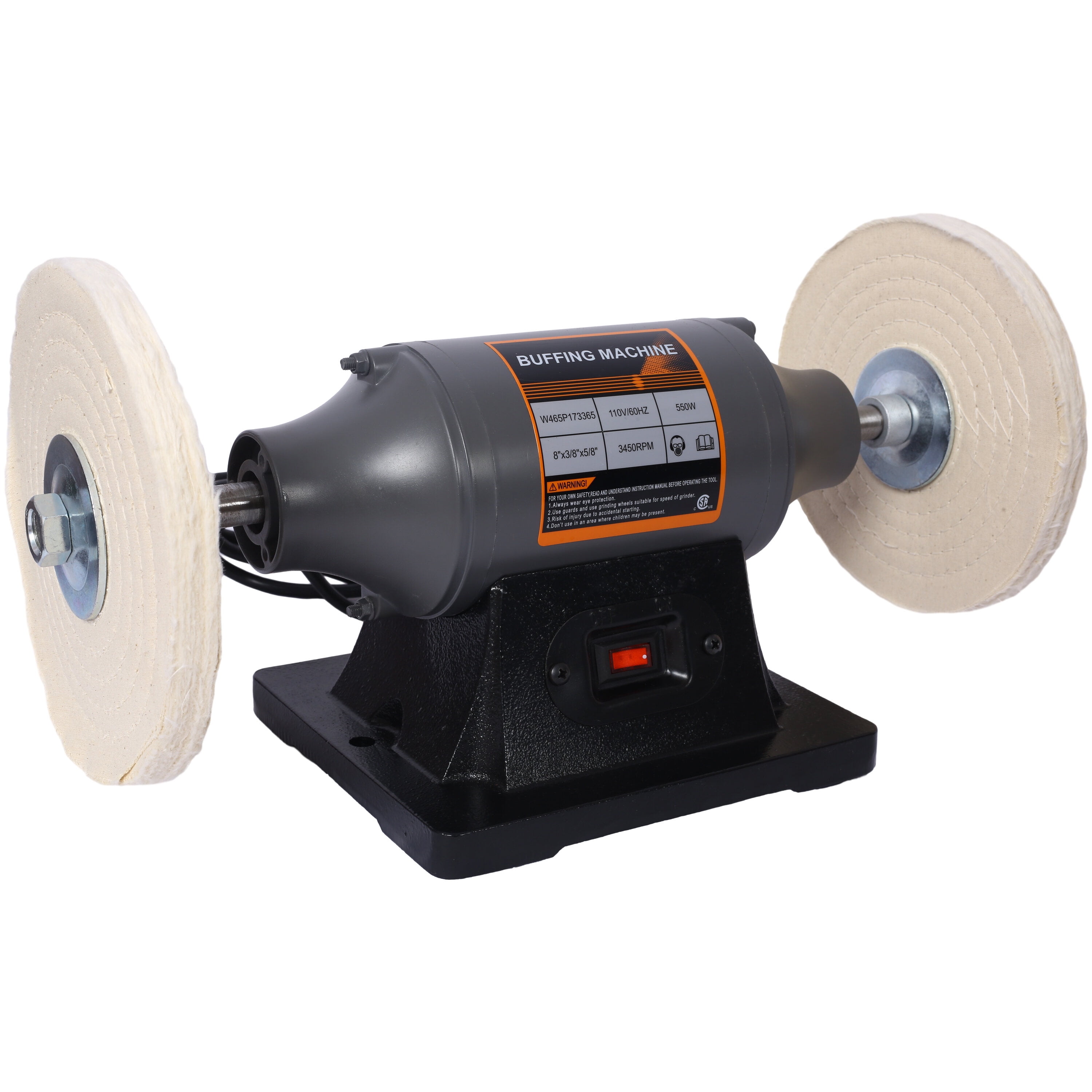 Cordless Drill 8-Inch Electric Polisher Bench Buffer Grinder - Includes 4PCs 80Ply Thic Buffing Wheels Ideal Benchtop Buffing Machine for Polishing Metal, Jewelry, , Wood, Jade, and Plastic. CSA Cert