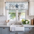 thumbnail image 2 of Country Star Blue Farmhouse Short Window Curtain Valances, Farmhouse Vintage Branches Wooden Rod Pocket Kitchen Valances for Living Room Bedroom Bathroom Cafe 42" x 18", 2 of 8