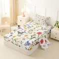 thumbnail image 2 of Erosebridal Colorful Flowers Twin Sheet Sets for Girls, Chic Butterfly Bedding, 3 Pieces, 1 Flat Sheet 1 Fitted Sheet and 1 Pillowcase, 2 of 5