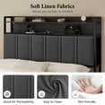 thumbnail image 4 of GUNAITO Queen Bed Frame with Storage Headboard, 2 Drawers Platform Upholstered LED Bed Frame with USB Ports & Outlets Gray, 4 of 9