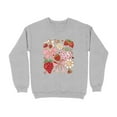 thumbnail image 4 of Strawberries Flowers And Bows Cute Illustration Sweatshirt (S, DarkHeather), 4 of 13