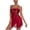 Wine, variant on Women Sexy Bodysuit Self Knot Front Floral Lace Teddy One Piece Babydoll Naughty Lingerie