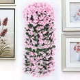 thumbnail image 5 of 2 racimos de pétalos de flores artificiales colgantes, flores artificiales colgantes de glicina para la decoración del hogar de la boda (rosa claro) Sincero Electrónica, 5 of 5