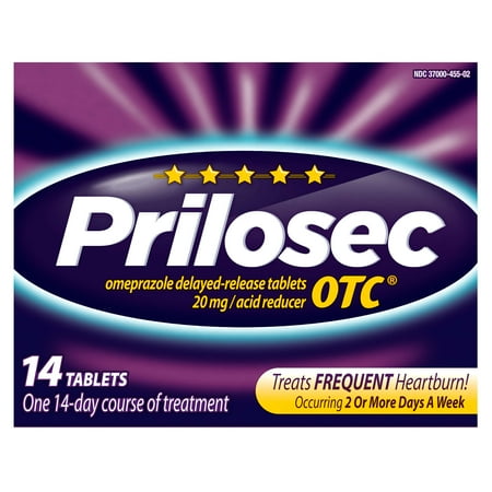 Prilosec OTC Frequent Heartburn Medicine and Acid Reducer Tablets - Omeprazole - Proton Pump Inhibitor - PPI, 14 Count