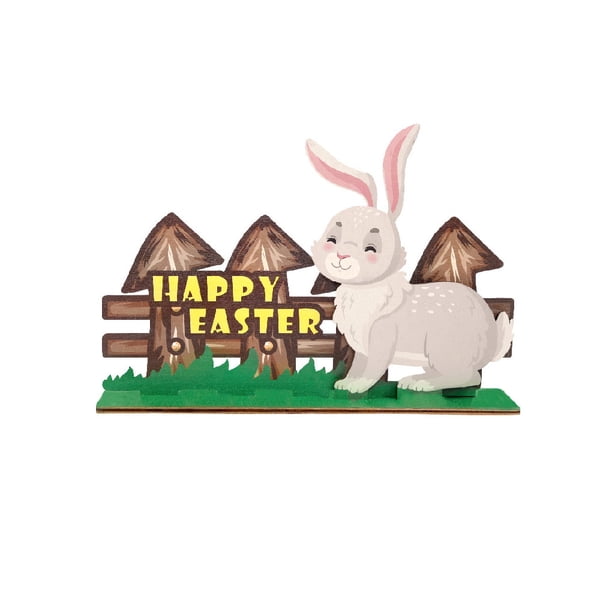 Advancent Conejo de Pascua Adorno festivo Pintado a mano Aspecto de moda Huevo de Muebles de Conejito Decoración Fiesta Kits de decoración para fiestas conejo gris