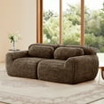 thumbnail image 5 of [Luckynote]Modular Sectional Sofa Couches,Soft Fluffy Plush Fabric Bottom Anti-Slip Design,32D High Density Sponge,No Assembly Required Ergonomic Design,With Throw Pillows Fits Living Rooms,Chocolate, 5 of 27