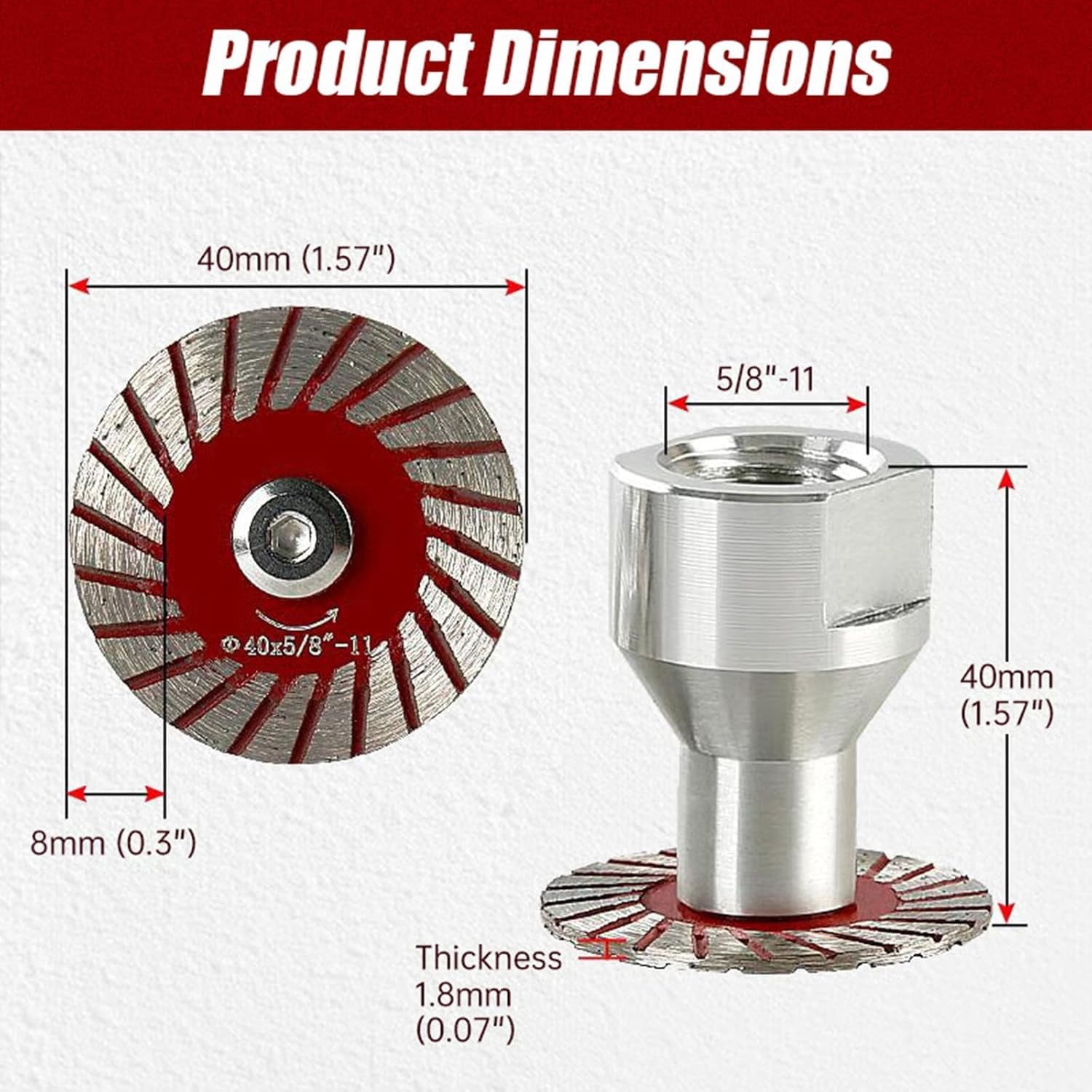 1.57 Diamond Saw Blades Set - Precision Stone Cutting Made Easy, 3pcs/5pcs 1.57 40mm Diamond Saw Blades for Granite, Marble, Sandstone, Multi-Functional Mini Diamond Cutting Blade Set