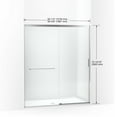 thumbnail image 2 of Kohler 707616-8L-SH 75.5 x 65.62 in. Elate Sliding Shower Door with 0.31 in. Thick Heavy Crystal Clear Glass - Bright Silver, 2 of 7