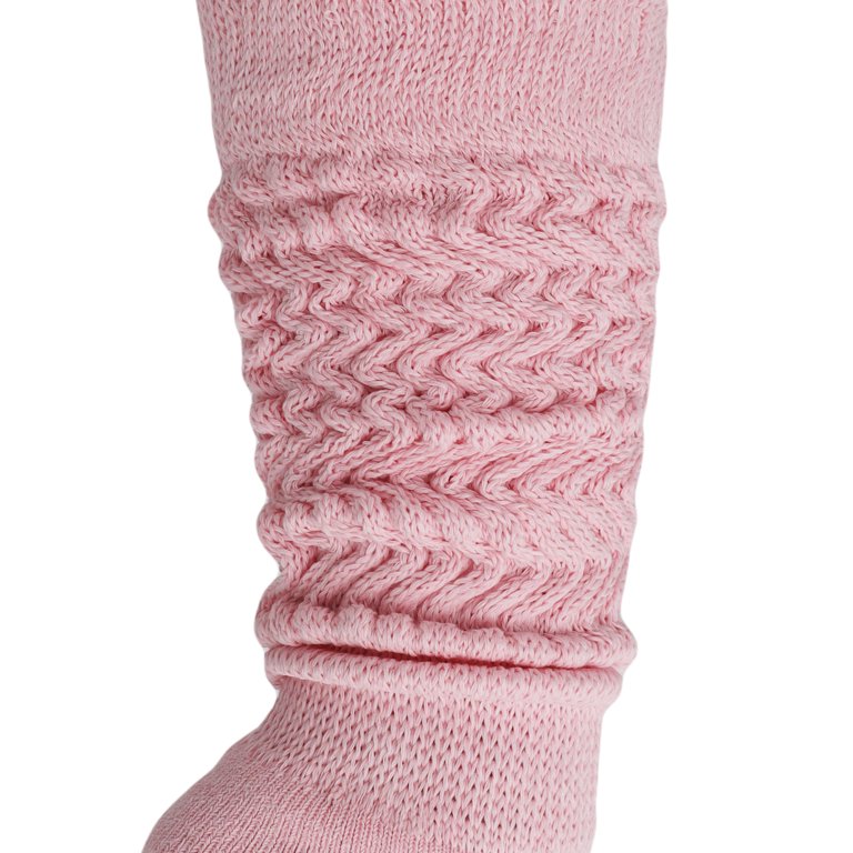 Women's Extra Long Heavy Slouch Socks - 12 Pairs, Black, Size 9-11, 80% Cotton, Made In USA