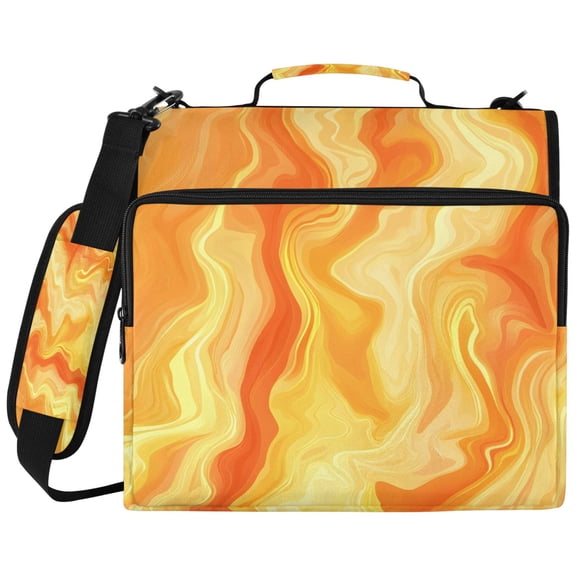 ALAZA Zipper Binder Tie Dye Yellow Pattern 2 inch 3 Ring 500 Sheet Capacity Trapper Keeper File Folder Organizer Bag