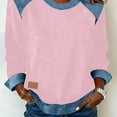 thumbnail image 7 of Womens Denim Shirt Long Sleeve Collared Blouses Casual Button Down Jean Shirt Western Vintage Denim Jacket Tunic Tops with Pockets Loose Fit Pink L, 7 of 7