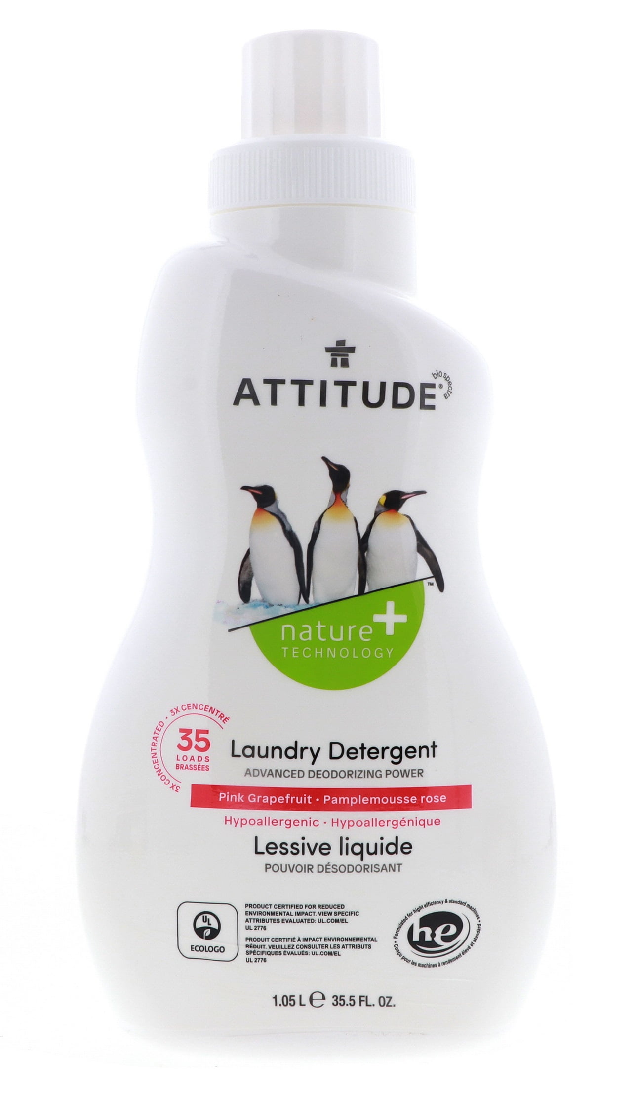 Attitude Laundry Detergent 35 Loads, Pink Grapefruit, 35.5 oz 2 Pack