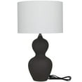 thumbnail image 5 of Cosmoliving by Cosmopolitan Ceramic Modern Bottle Shaped Table Lamp 15"W x 26"H, with Black Matte Body Finish and Muted Beige Lamp Shade, 5 of 7