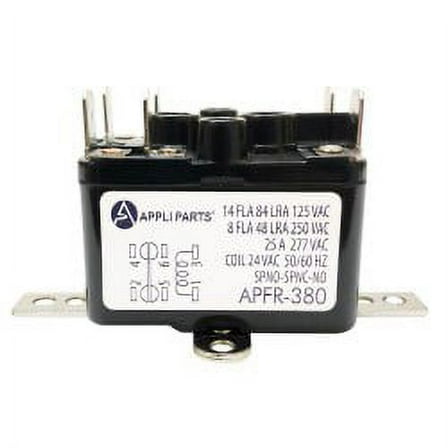 Appli Parts Heavy Duty Switching Fan Relay 90-380, 24 Volt Coil, 50/60hz Spno / Spnc , AC Furnace Heating Apfr-380