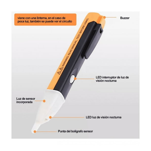 Detector De Voltaje Sin Contacto – Lápiz Probador De 12 A 300V, Pantalla Digital, Para Coche Y Hogar
