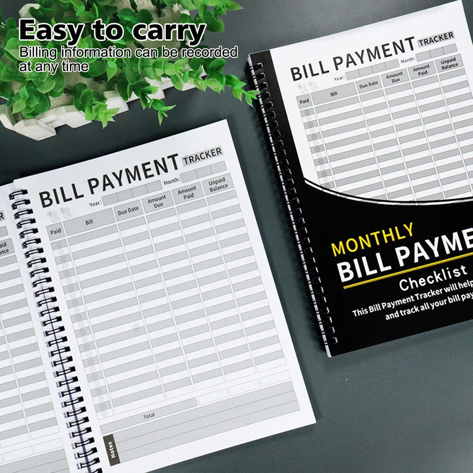 Bill Tracker Notebook: Monthly Bill Payment Checklist With Spiral Binding