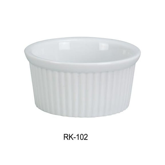2 oz Fluted Porcelain Ramekin, Super White Color - 2.75 x 1.25 in. - Pack of 48