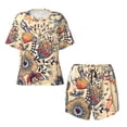 thumbnail image 4 of Picia Floral With Birds And Fantasy Flowers Pajamas Sets for Women Soft Short-Sleeved Pjs with Lounge Shorts Two Piece Sleepwear-XX-Large, 4 of 9