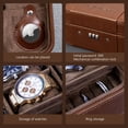 thumbnail image 4 of KAMIER Watch Case with Combination Lock - 4 Watch Storage and Jewelry Organizer - Watch Travel Case for Ring and Watch Storage, PU Leather Travel Watch Case, Ideal for Gift (With Gift Box), Brown, 4 of 5