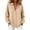 Beige, variant on Athletic Tank Tops for Women Collared Pleated Ruffle Hem Long Sleeve for Work Loose Fit Tees Tops Navy L