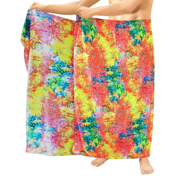 HAPPY BAY Men's Regular Swimwear Sarong Long Pareo Beach Wrap One Size Multicolor-O995 Summer Vacation Aloha