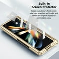 thumbnail image 3 of Samsung Z Fold 4 Case with Hinge Protection, Fold 4 Phone Case Magnetic Hinge Cover Built-in Screen Protector Kickstand Full Body PC Protective Case for Samsung Galaxy Z Fold 4 - Black, 3 of 13