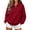 Wine, variant on Sheghy Plus Size Womens Blouses V Neck Front Button Corduroy Solid Color Long Sleeve Pullover Tops Blouse Shirt Black S