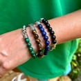thumbnail image 3 of Jewelry 8mm Crystal Bracelet for Women & Men | Tiger Eye Blue Green Black 7 8 9 Inch Bead Bracelet | Mens Bracelet with Natural Stones, 3 of 5