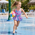 thumbnail image 3 of Girls One Piece Swimsuit Toddler Bathing Suit with Mermaid Scales Printed, Toddler Swimsuit Girl for Adjustable Age 4-5 Years, 3 of 9