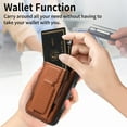 thumbnail image 6 of Wallet Case for iPhone 15 Plus Slim Protective Case with Credit Card Slots Hidden Kickstand Carbon Fiber Texture PU Leather Shockproof Anti-Scratch Phone Cover for iPhone 15 Plus, Brown, 6 of 10