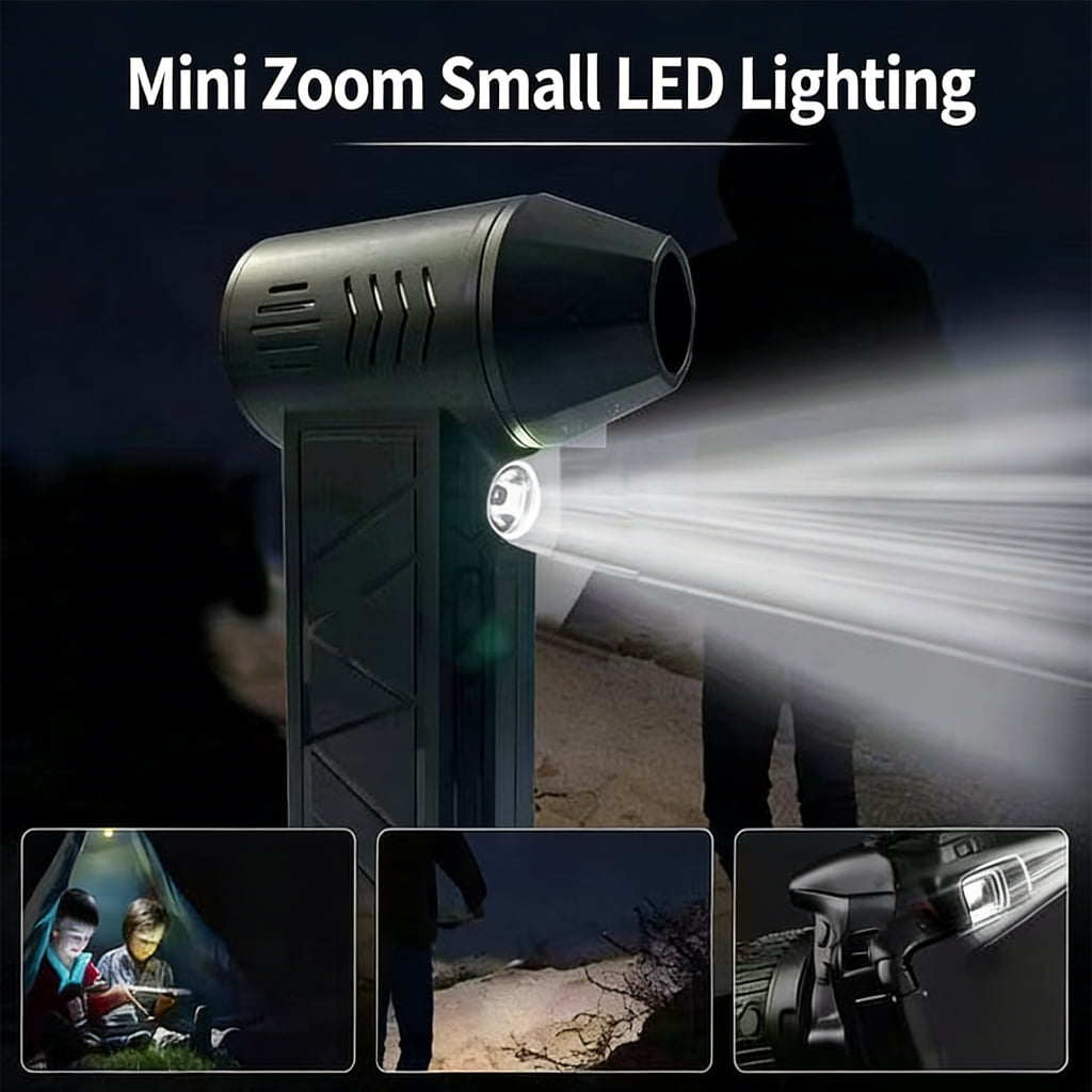 Pack of 1 Rapid 130000 WHIRLS USB Rechargeable Handheld Augmenter Blower Highlighting LED Field glasses Vacuum Function for Snow Removal