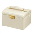 thumbnail image 3 of Womens Jewelry Box Storage Box Leather Jewelry Storage Box With Lock Three-layer Jewelry Box, 3 of 8