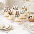 thumbnail image 6 of Easter Bunny Cupcake Toppers Rabbit Cake Picks for Happy Easter Spring Theme Party Supplies, 6 of 6