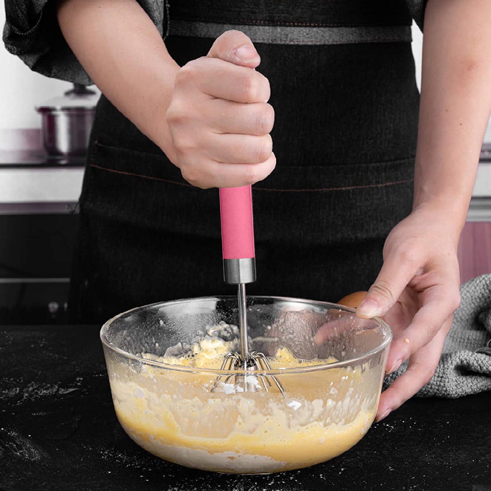 IKevan_ Silicone Hand Mixer Handheld Eggbeater Mixer Premium Heat Resistant Baking Tools