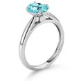 thumbnail image 3 of Gem Stone King 10K White Gold Blue Apatite Solitaire Engagement Ring for Women (1.20 Cttw, Oval 8X6MM, Gemstone Birthstone, Available in Size 5, 6, 7, 8, 9), 3 of 4