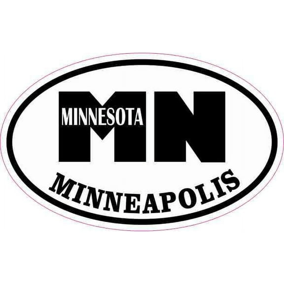 4in x 2.5in Oval MN Minneapolis Minnesota Sticker