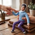 thumbnail image 3 of Christmas Poseable Plush Doll Soft Bendable Pop Star Doll Figure Puppet with Wire Skeleton Collectible Gift for Fans Home Holiday Decor, 11 Inch, 3 of 4