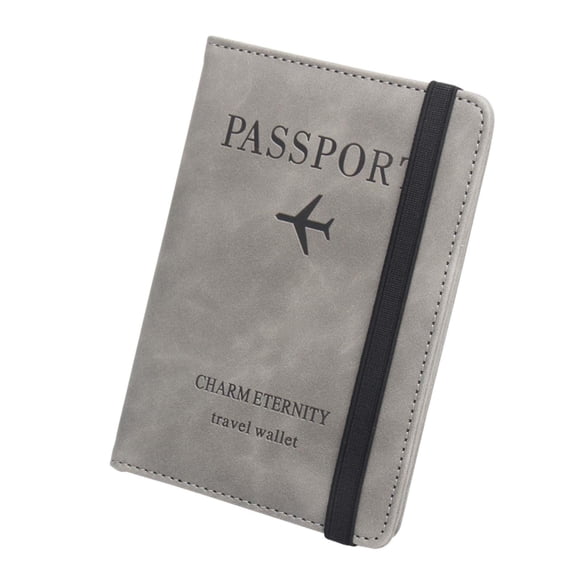Protector de cubierta de pasaporte Cartera de viaje con bloqueo RFID para hombres y mujeres que viajan Gris Yinane Titular del pasaporte