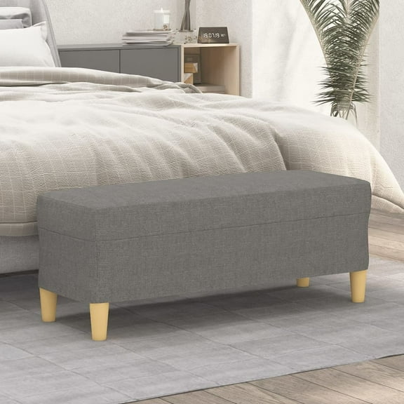 vidaXL Bench Upholstered Ottoman Bench with Padded Seat for Bedroom Fabric