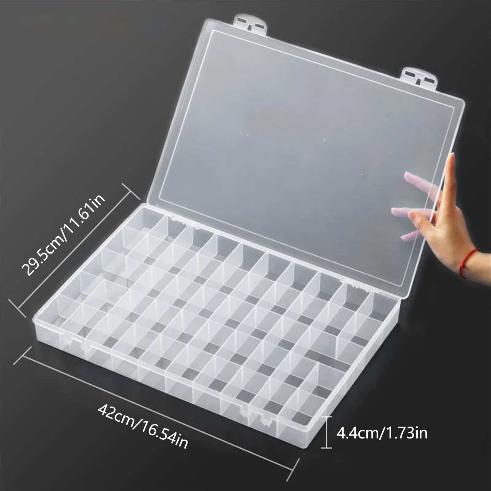 24 36 48 Grids Paint Organiser Case Jewelry Storage Box Clear Plastic Storage Case for Jewelry Beads Painting Craft