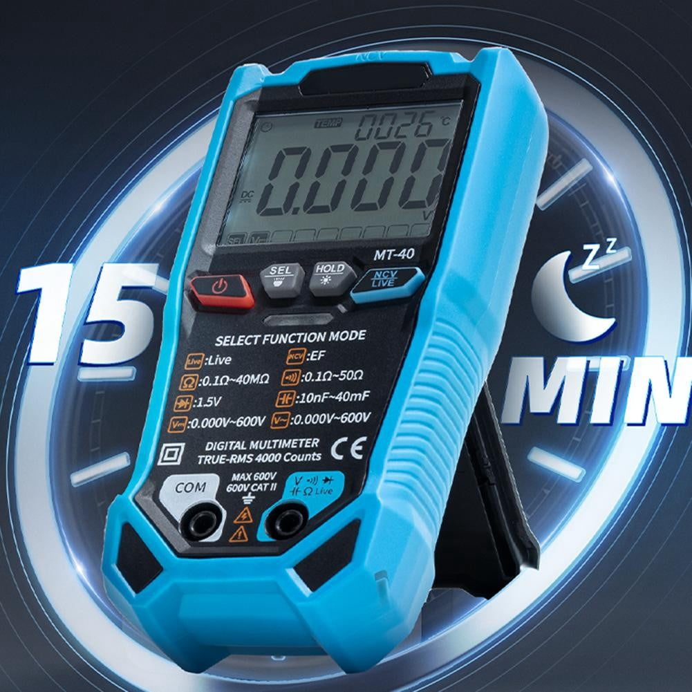 Mt-40 Intelligent Digital Multimeter 4000 Counts True Rms Ac Dc Voltage 600V