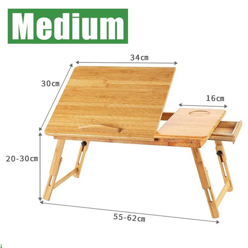 60Cm×40Cm×30Cm Bed Watching Drama and Eating BWGHBH Natural Bamboo Folding Table Natural Bamboo Study Table Natural 