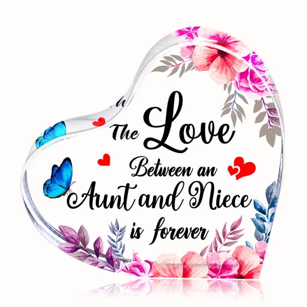 Aunt & Niece Photo Frame – 'Love Knows No Distance' Wooden 4x6 Picture Frame With Hanging Cord & Gift Box