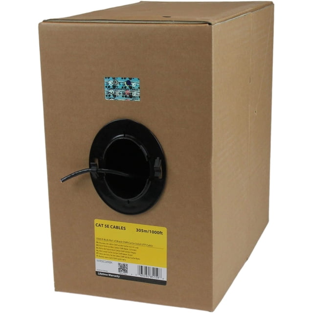 Cable Ethernet Cat5e StarTech.com 305 m sólido CMR negro