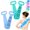 2pcs-C, variant on Silicone Back Scrubber Belt, Extra Long-Double-Sided Bath Scrub Strap Gently Massages and Exfoliates Skin - Shower Back Scrubber - Back Washer for Shower Men & Women - Back Exfoliator