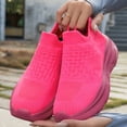 thumbnail image 6 of Domzle Womens Mens Slip on Walking Shoes Comfort Lightweight Casual Sneakers Non-Slip Breathable Work Shoes Mesh Sport Casual Fashion Running Sneakers Hot Pink, 6 of 7