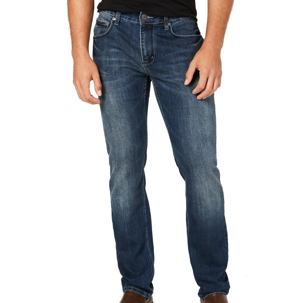 INC Jeans - Mens Ezra Jeans 40x30 Dark Wash Slim Straight Leg Stretch ...
