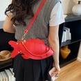 thumbnail image 6 of Hfppkn 3D Fish Shaped PU Leather Crossbody Bag Novelty Mini Shoulder Handbag for Party Daily Use 32x7x13cm Red, 6 of 7