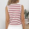 thumbnail image 5 of Goodtrade8 Button Winter Sweaters Cropped Sweater Vests Striped Casual V-Neck Sleeveless Winter Tops for Women, 5 of 5