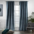 thumbnail image 2 of 3S Brother's Extra Long Solid Luxury Matte Velvet Soft Curtain Aegean Single Panel Hanging Back Tap & Rod Pocket Home Décor 5-25 Feet Custom Made Curtains -Made in Turkey Each(52"x216"), 2 of 7
